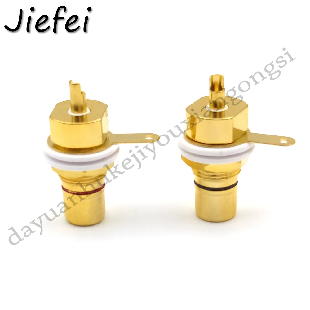 

2pcs New High Quality CMC Gold Plated Copper RCA Female Phono Jack Panel Mount Chassis Connector