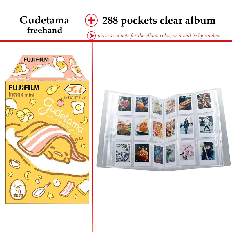 Fujifilm Instax Мини пленка Gudetama 10 листов fr Instax Mini 9 8+ 7 s 70 90 25 мгновенный Polariod камера принтер для смартфонов SP-2 1 - Цвет: Film1 and 288P Album