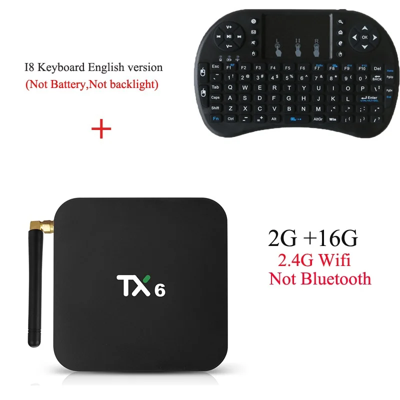 Телеприставка Wechip TX6 Android 9,0 4G 32G/64G Allwinner H6 Quad core 2,4G+ 5G Dual Wifi BT 4,1 4K tv BOX HD H.265 Youtube телеприставка - Цвет: 2G16G add English I8