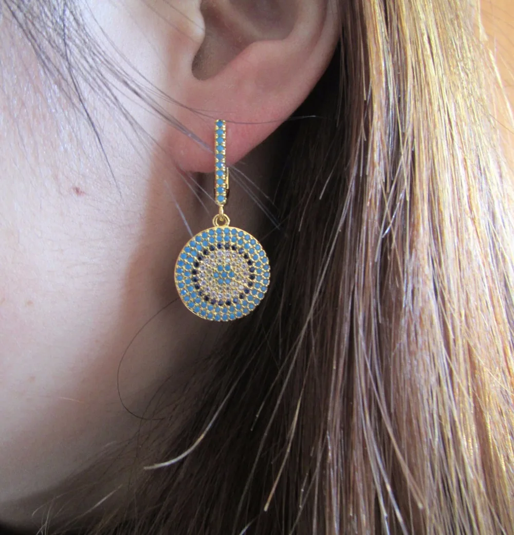 High Quality 2017 New Fashion Women Jewelry Stone Stone Big Disco Ear