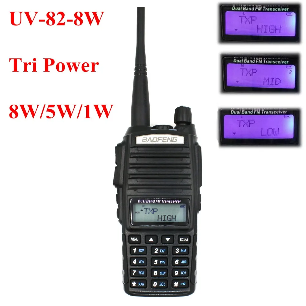 BAOFENG UV-82 портативная рация 8 Вт радиоприемник VHF 136-174 и 400-520 МГц Ручной fm-приемопередатчик Baofeng UV-82HP радиоприемник