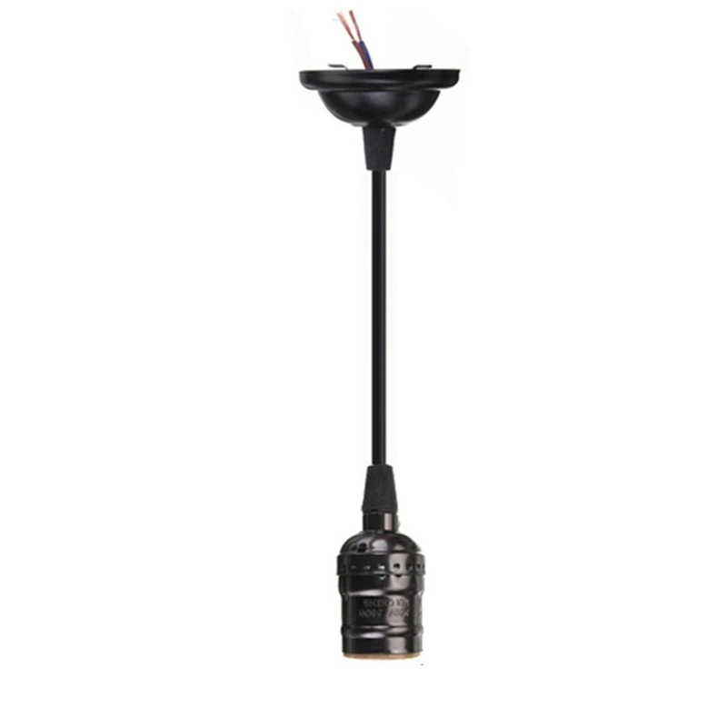 New 1pc Black Ceiling Pendant Lamp Light Base Socket E27 Screw Bulb Holder with Wire