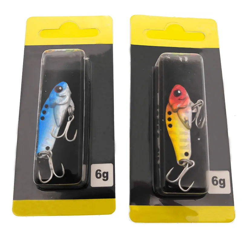 New 1pcs Metal Laser VIB Fishing Lure 5.5g 35mm Winter Ice Jig Fishing Tackle Crankbait Vibration Spoon Spinner Sinking Bait