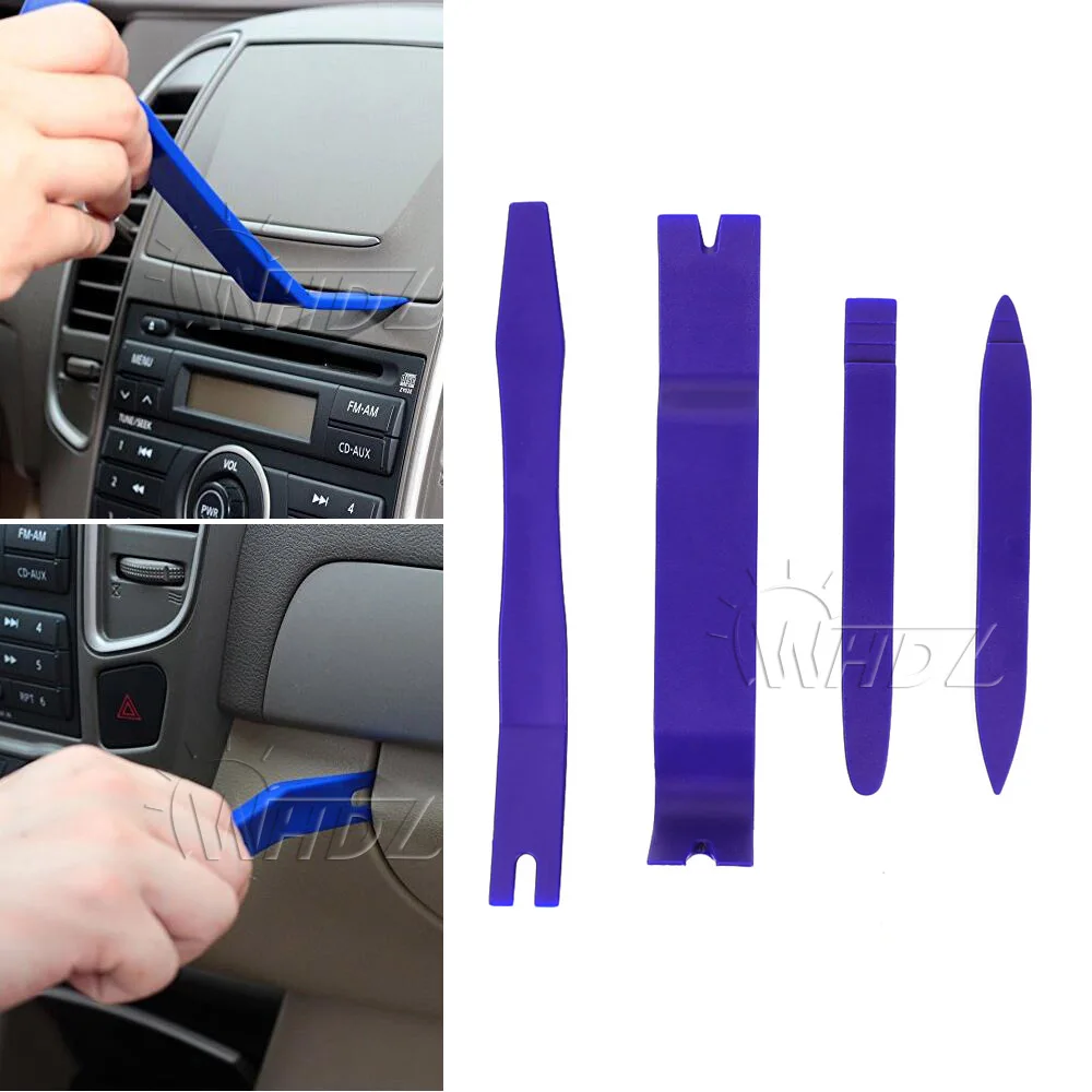 

WHDZ 4pcs Blue Auto Car Radio Door Clip Panel Trim Dash Audio Removal Installer Pry Tool