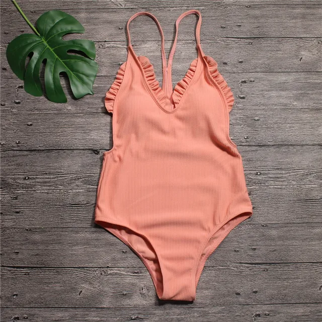 Best Price Deep V High Cut Swimwear Women One Piece Swimsuit Female Ruffle Bathing Suit Push Up One-piece Suits String Bikini 2018 Bathers Best Price Deep V High Cut Swimwear Women One Piece Swimsuit Female Ruffle Bathing Suit Push Up One-piece Suits String Bikini 2018 Bathers