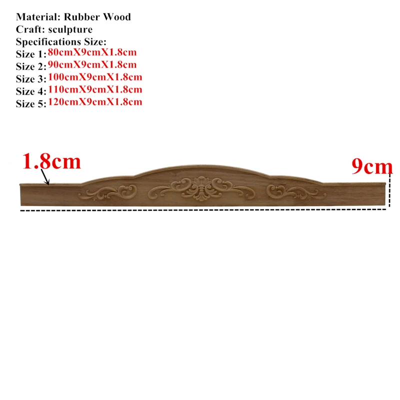 VZLX цветок резьба по дереву Аппликации из натурального дерева для мебельного шкафа неокрашенные деревянные молдинги декоративные фигурки
