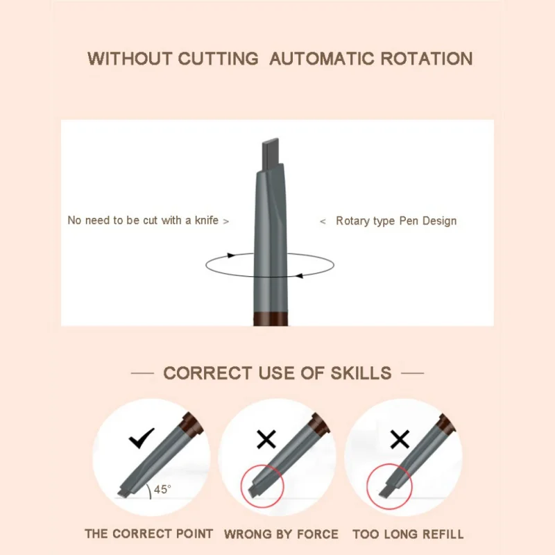 2019 7 Type Eyebrow Natural Paint Eye Brow Automatic Eyeliner with Brow Brush Waterproof Black Brown Beauty Makeup Cosmetic 2019 7 Type Eyebrow Natural Paint Eye Brow Automatic Eyeliner with Brow Brush Waterproof Black Brown Beauty Makeup Cosmetic
