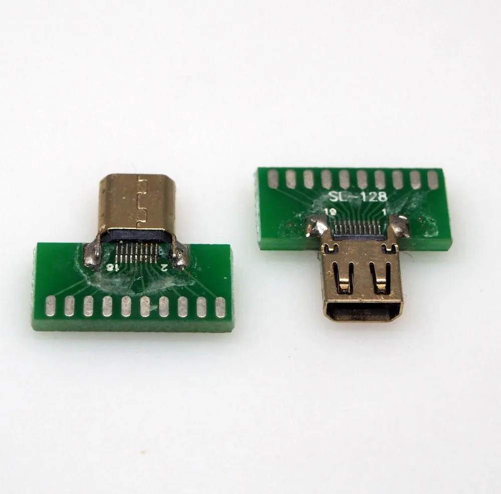 2 шт./лот Micro HDMI разъем d типа тестер с печатной платы HDMI Джек с печатной платы