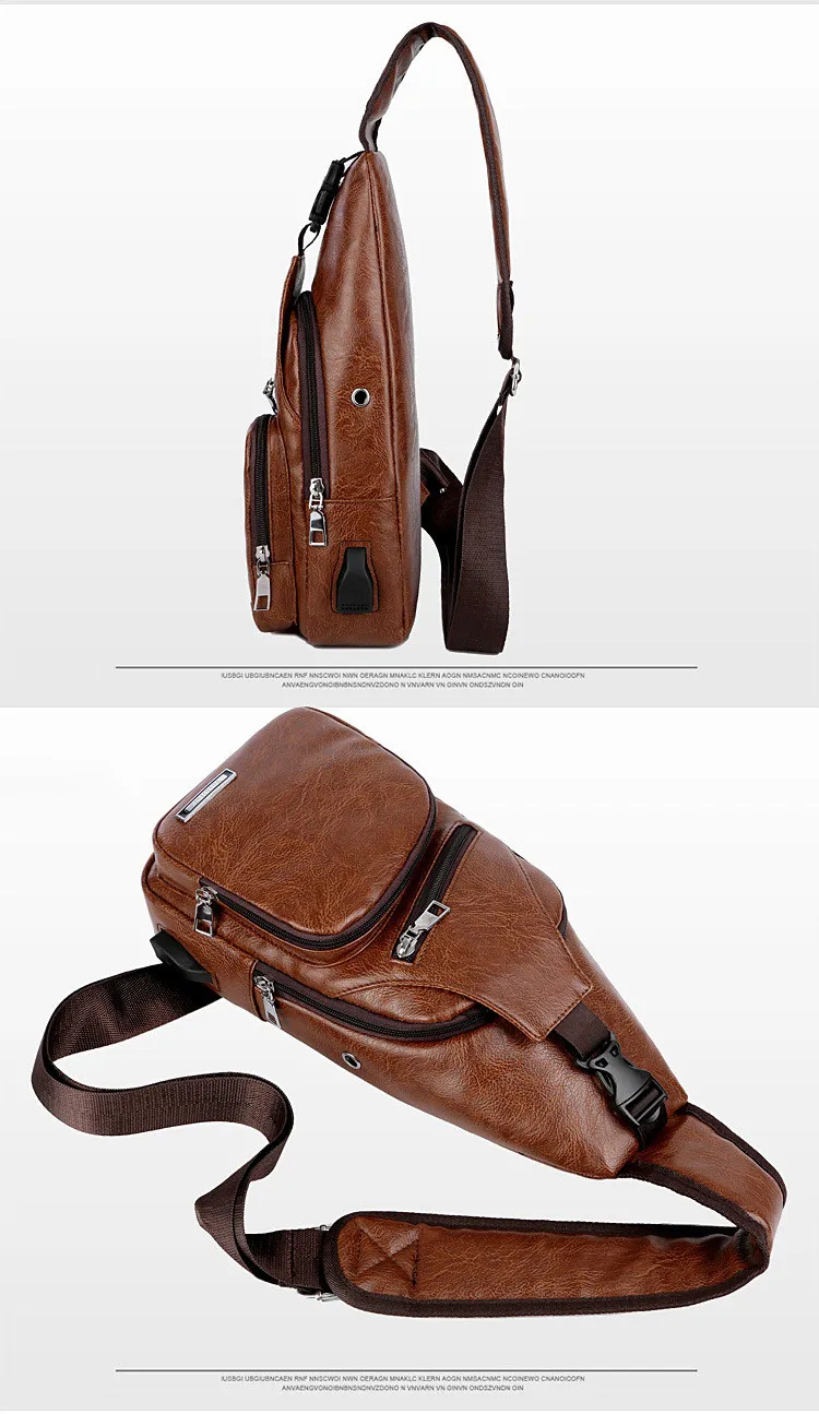 Новая мужская сумка через плечо Повседневная мода Британский Стиль Мягкий полиуритановый материал с USB интерфейсом мульти-функция большой