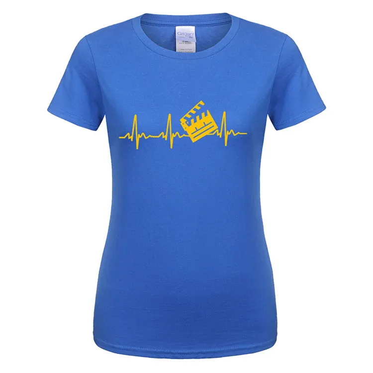 Новая забавная футболка с надписью «Heartbeat of фильм», Повседневная хлопковая футболка с короткими рукавами и круглым вырезом, женская футболка для девочек, OT-822
