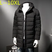 Плюс размер 10XL 8XL 6X2018 высокое качество Теплая мужская зимняя куртка ветрозащитная Повседневная Верхняя одежда толстое пальто средней длинны Мужская парка
