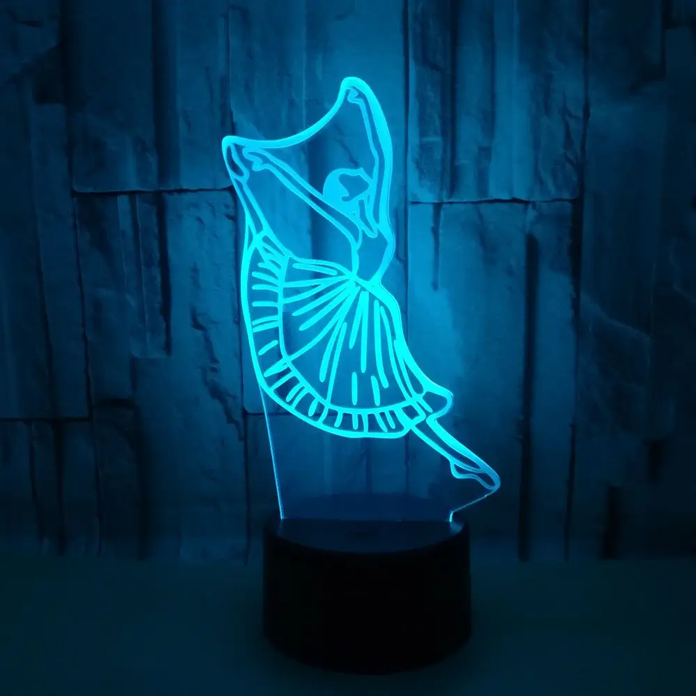 Затемняющая 3d лампа для балета милая с изменением цвета рождественские