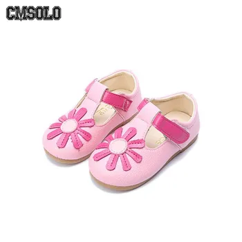 

CMSOLO Girls Shoes Casual Cute Baby Toddler Shoe Rubber Flat Soft Leather Shoes Kids Infants Pink Yellow White Hot Sell New 2018