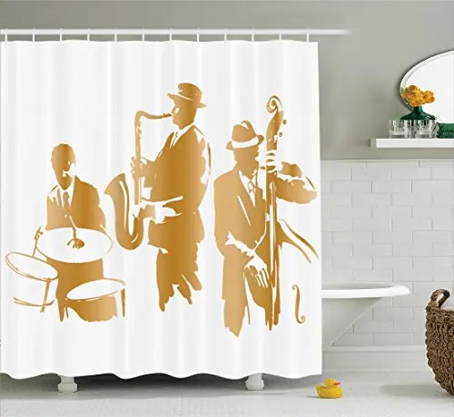 Speicher Hause Jazz Musik Duschvorhang Vintage Stil Jazz Band ... Speicher Hause Jazz Musik Duschvorhang Vintage Stil Jazz Band ...