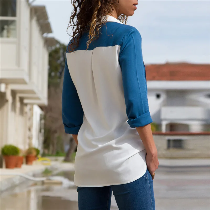 Women Blouses 2019 Long Sleeve Turn Down Collar Chiffon Blouse Lady Shirts Striped Tunic Plus Size XXXL Blusas Chemisier Femme