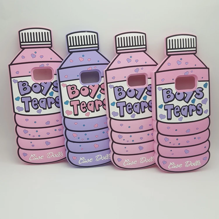 3D lick me Water bottle boys Tears Silicone Phone Case for Samsung