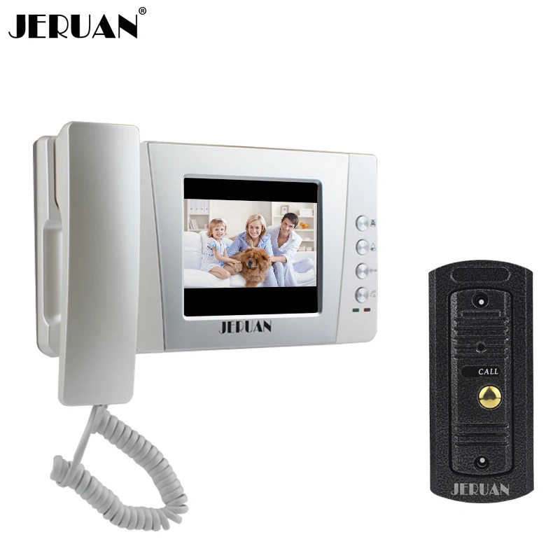 JERUAN Home 4.3 inch Color Wired Video door phone bell system