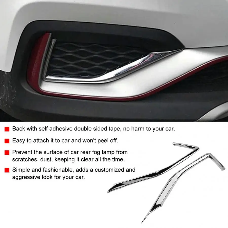 2pcs Auto Accessory ABS Silver ChromeCar Styling Front Fog Lamp Decoration Frame Cover Trim for Mg Zs Suv