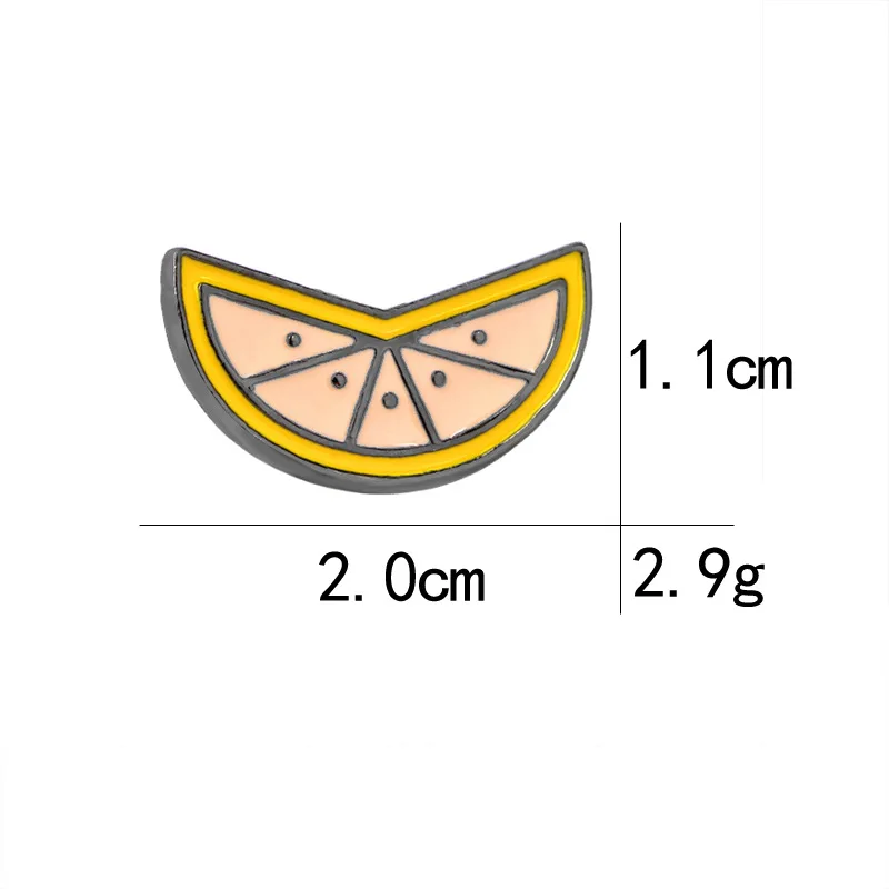 Yisoso Милые Фрукты Банан персик авокадо, арбуз брошь на булавке 1,3-2,1 см металлический значок Kawaii Decorationg значки