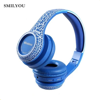 

SMILYOU Crack Wireless Bluetooth Headphone Amplifier Noise Cancelling Stereo Gaming Music Headset Support TF FM for PC Phone MP4