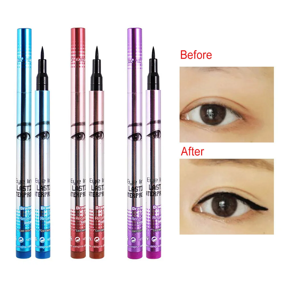 1 шт., Водостойкая Подводка для глаз, жидкий карандаш, быстросохнущий, стойкий, черный, не головокруженный, подводка для глаз, макияж, ручка, инструменты для женщин