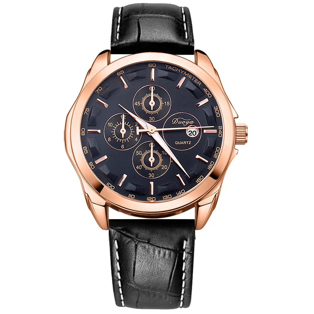Best Selling Hot Fashion New Men Fashion PU Leather Analog Stainless Steel Quartz Wrist Watch