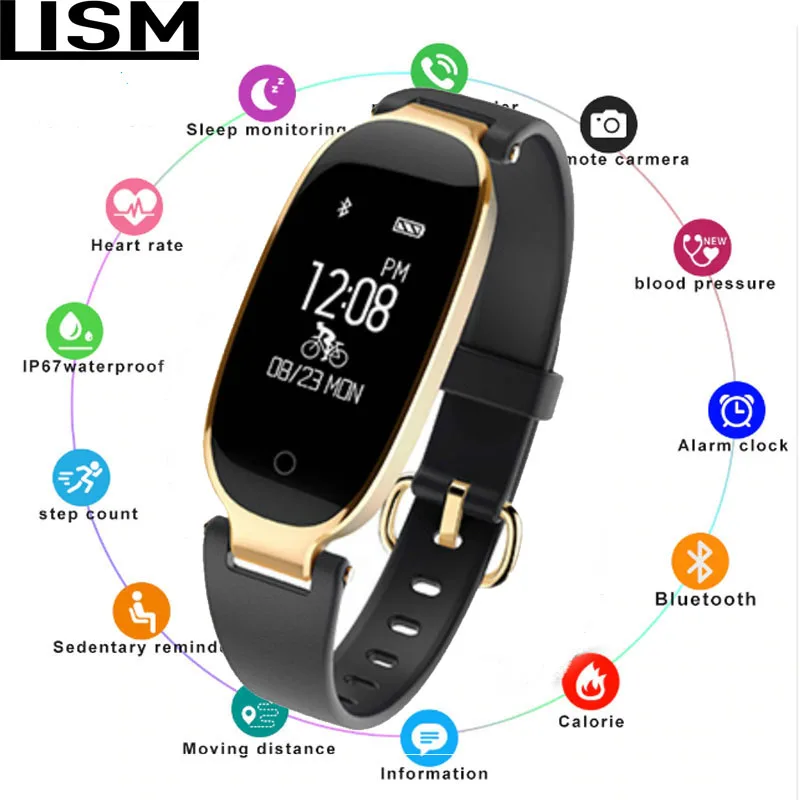 

Fashion Smart Watch Women Waterproof Heart Rate Monitor Fitness Tracker relogio Smartwatch For iOS Android Reloj Pulsera Mujer