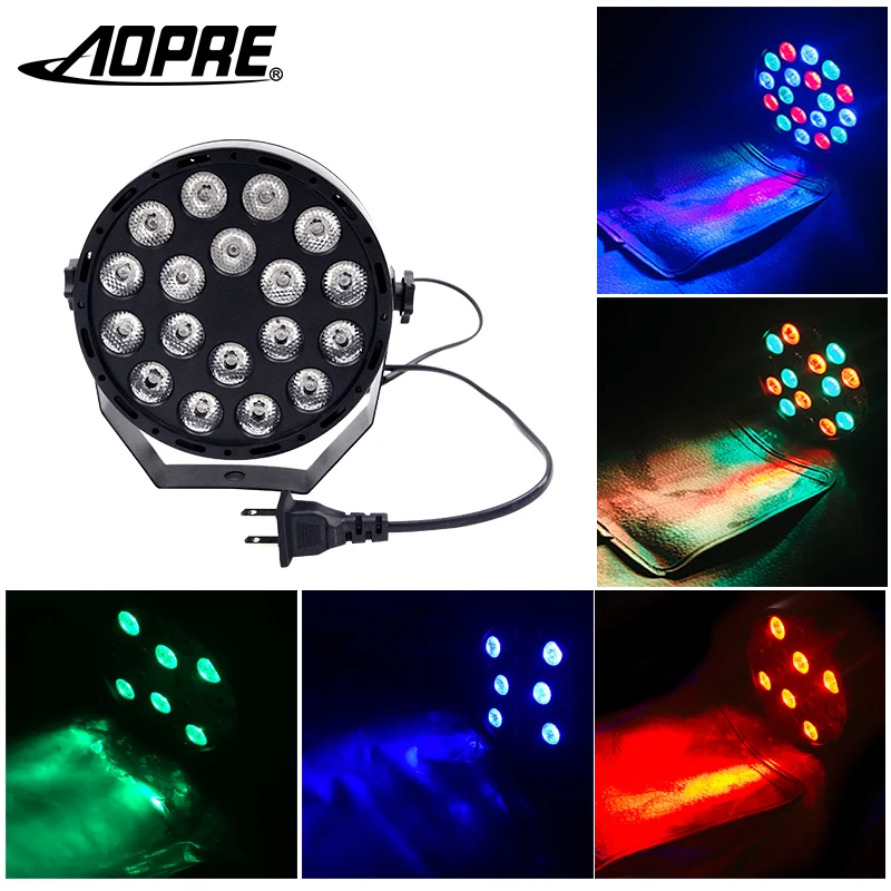 

18W LED Par Light DMX 512 RGB Colored Disco Ball Light Mini Stage Lighting Effect Dj Party Lights for Home Club Party Bar