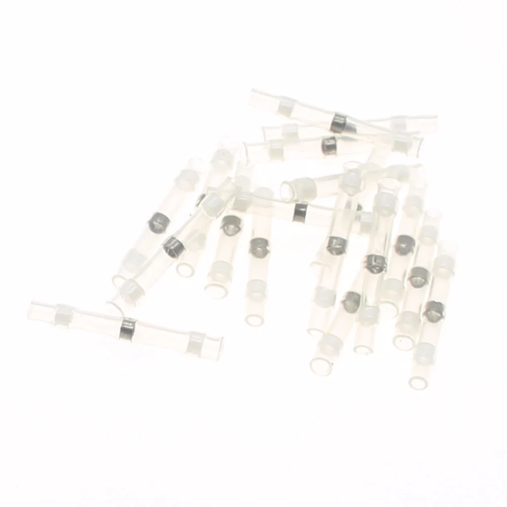 10/20/50PCS Pressure-free Waterproof Solder Ring Heat-shrinkable Wire Intermediate Connector Wiring Connection Teminal - Цвет: White