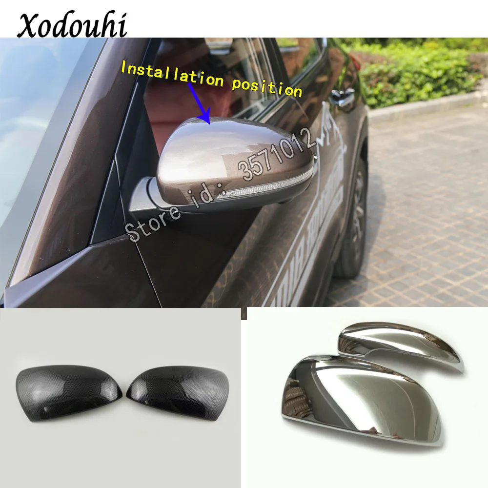 

Car Styling Eyebrow Back Rear View Mirror Rearview Side Door Cover Stick Trim Frame Part 2pcs For Hyundai Tucson 2019 2020