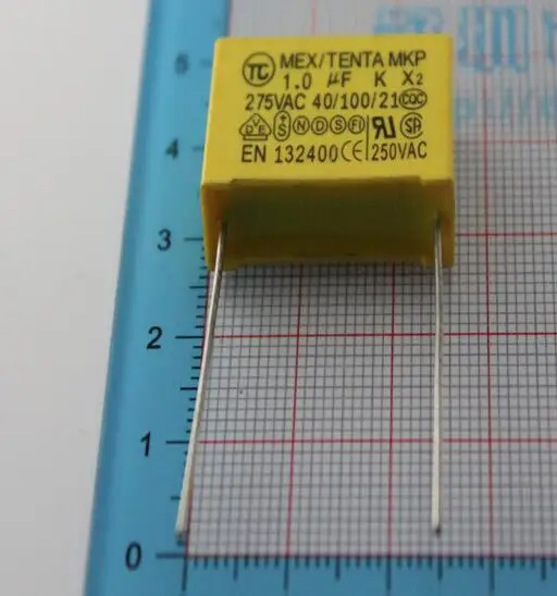 

10PCS/LOT safety cap 275V 105K 1uf X2 safety capacitor 275V105K 22MM Polypropylene film 275VAC capacitors 275V105 capacitance