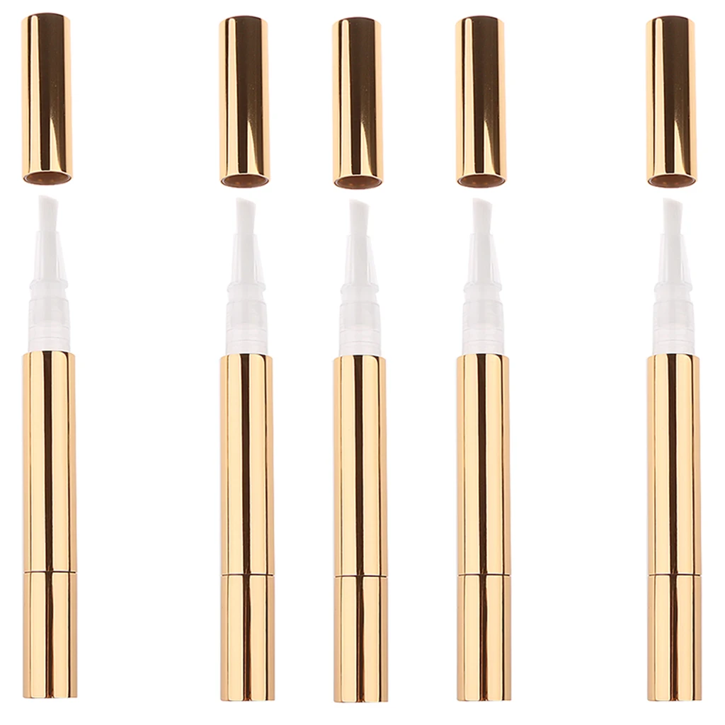 10Pcs 3ml Travel Tube Cuticle Oil Container Empty Twist Pen With Brush Uses For Filling Lip Gloss Nail Nutrition Oil