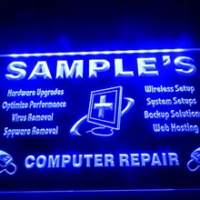 DZ059-Имя персонализированные пользовательские ремонт Компьютерные Дисплей светодиодный знак неонового света