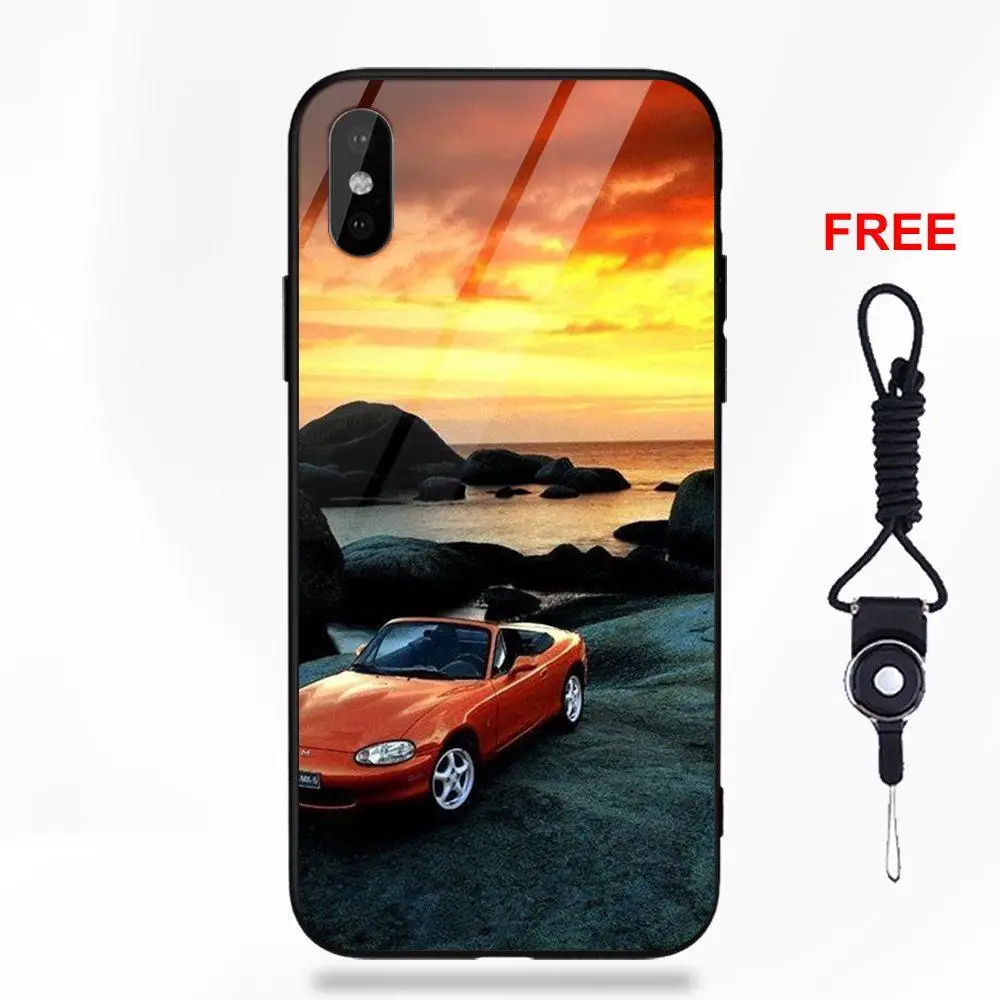 ل أبل فون 5 5C 5 S SE 6 6 S 7 8 زائد X XS ماكس XR لينة TPU إطار الزجاج المقسى الهاتف المحمول شفافة مازدا مياتا Mx5 Bp ل أبل فون 5 5C 5 S SE 6 6 S 7 8 زائد X XS ماكس XR لينة TPU إطار الزجاج المقسى الهاتف المحمول شفافة مازدا مياتا Mx5 Bp