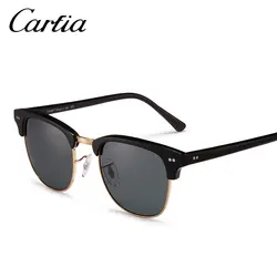 Carfia 2018 Для женщин Для мужчин Винтаж солнцезащитные очки классика ретро заклепочные оттенки Брендовая Дизайнерская обувь солнцезащитные