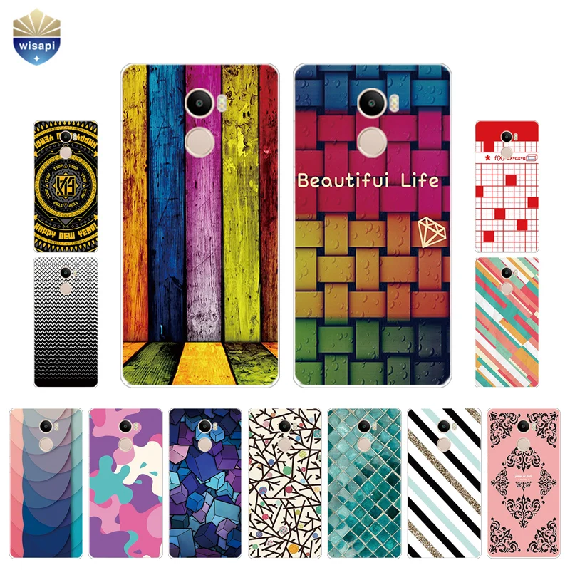 

For Xiaomi Redmi 3 / 3 Pro Shell For Redmi 4 / 4 Pro Phone Case 5.0" For Hongmi 4A Coque Soft TPU Bumper Fun Geometric Painted