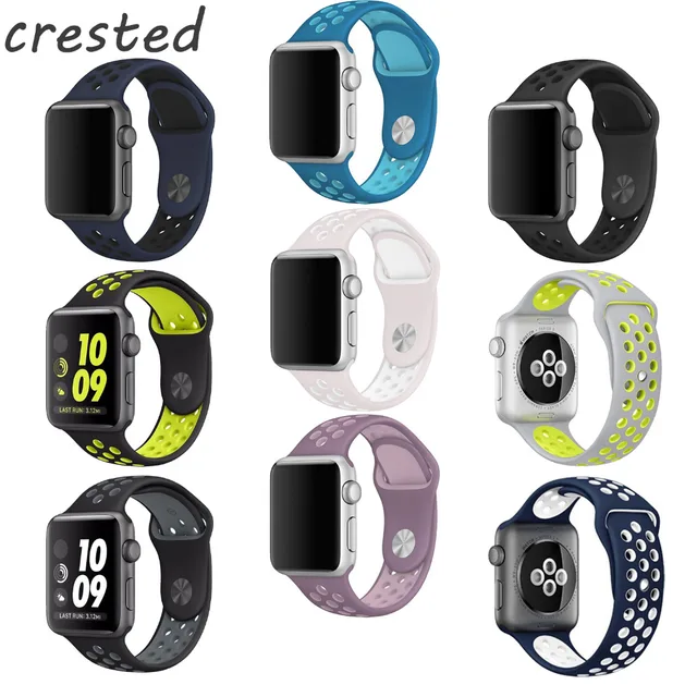 Buy CRESTED Silicone strap For Apple Watch Band 42mm Sport Band For Apple Watch