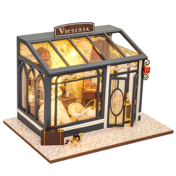 

CUTEBEE DIY Doll House Wooden Doll Houses Miniature dollhouse Furniture Kit Toys for children Christmas Gift TD28