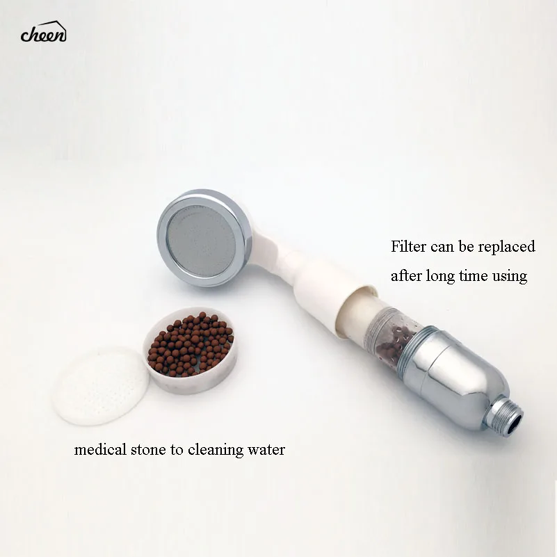 Cheen Красивая Белая душевая головка для очистки воды с фильтром 30% экономии воды съемный ABS пластиковый портативный Душ
