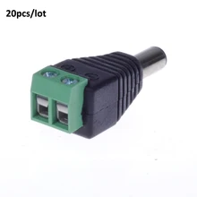 Freeshippiing+5.5/2.1mm Male CCTV UTP Power Plug Adapter Cable DC/AC 2, Camera Video Balun Connector