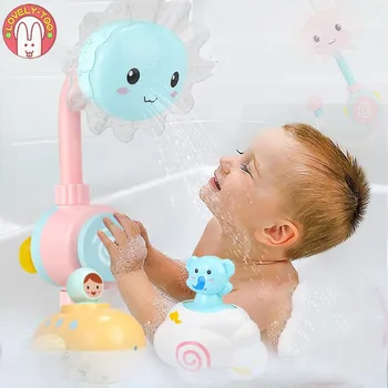 

Baby Bath Toy Kids Shower Games Bathtub Toys Bath Machine Rubber Suckers Folding Spray Faucet Boys Girls Play Bathroom Water Toy