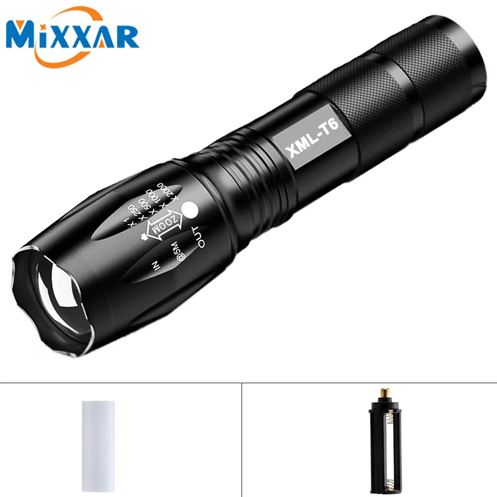 ZK59 Portátil LED Lanterna LED Torch Zoomable Lanterna 8000LM CREE E17 XM-L T6 5 Modo De Luz Para 18650 ou 3 NENHUMA Bateria 3xaaa