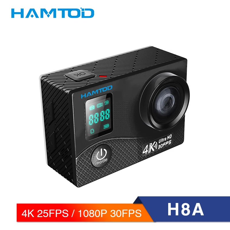 

HAMTOD H8A 4K WiFi Action Camera 2.0 inch LCD Screen 1080P HD Diving Waterproof mini Camcorder Sports Cameras 170 Degree lens