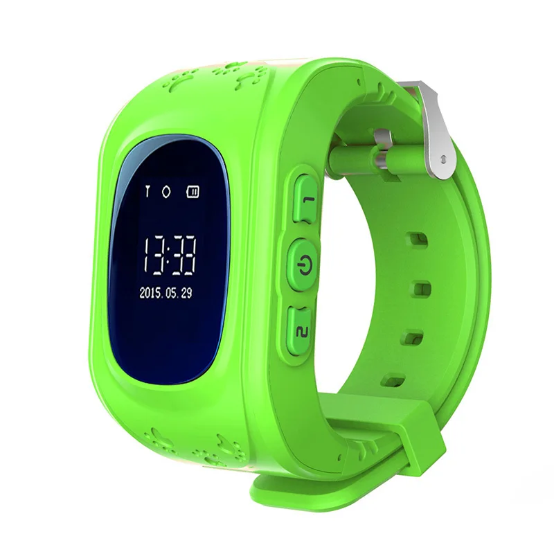 COXRY gps детские часы Аварийный Браслет SOS Смарт часы Детские 2G Sim телефон детский монитор браслет для мальчиков и девочек часы - Цвет: Green