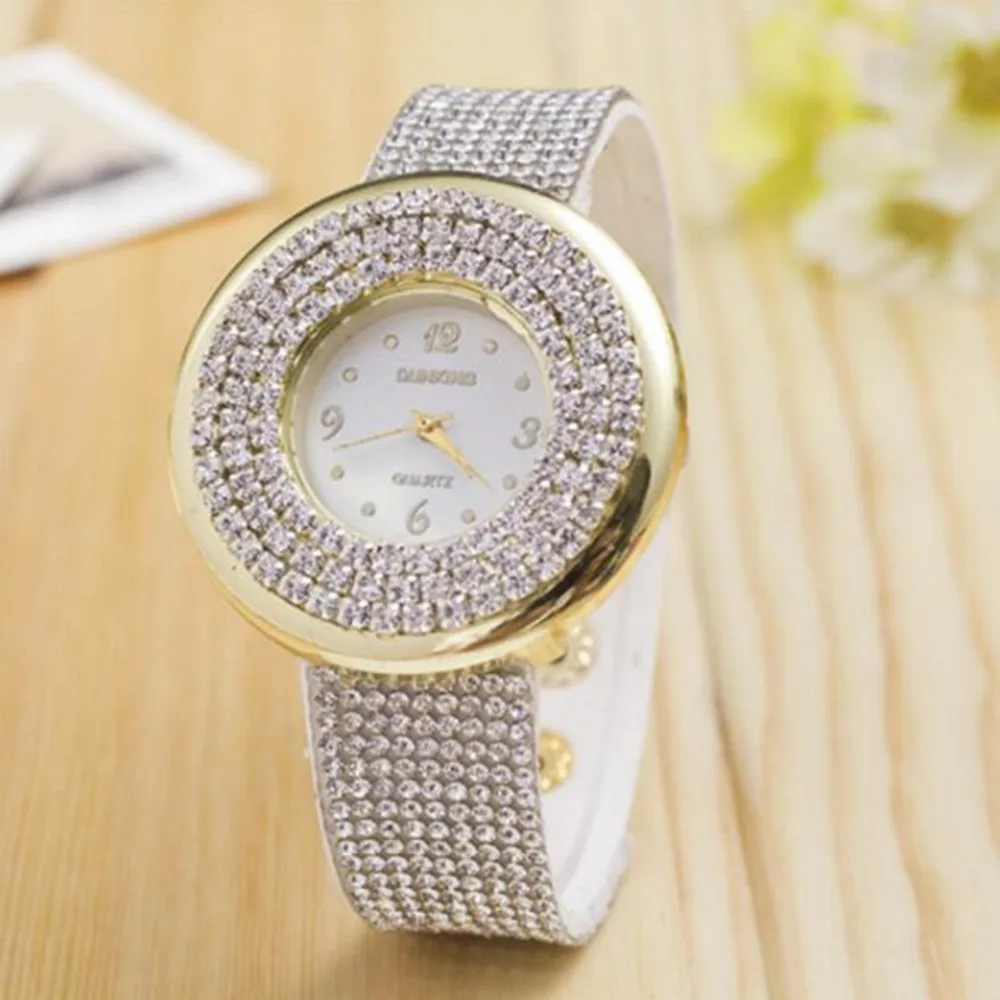 

Sloggi women fashion casual Full rhinestone sky star Watch Alloy leather quartz watches ladies Stainless Steel reloj-mujer