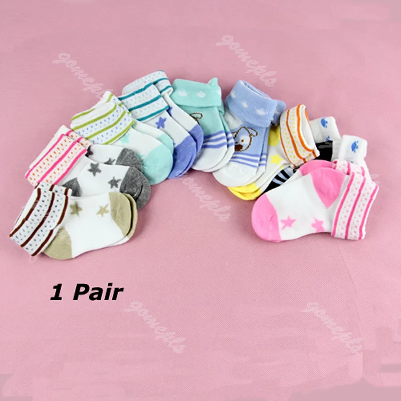 1 Pair Baby Kids Girl Infant Anti slip Shoes Children Cotton Socks 0 6M