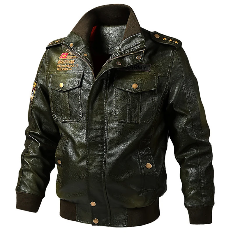 

US Style Air Force Men's Leather Jacket 6XL Plus Size Motorcycle Leather Jacket Short Suede Coats Military Mens Streetwear A618