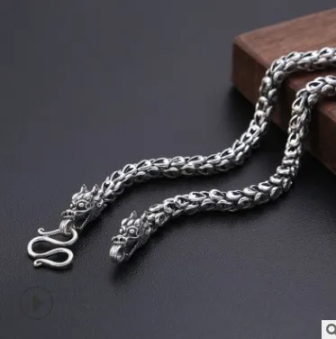 

long necklace men dragon necklaces personalize 100% silver 925 mens jewellery