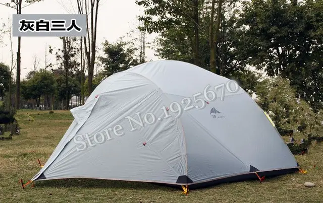 Best price at $158 Cheap 3F 15D nylon silicone coated 3season ultralight high quality camping tent for 3persons include the seperate floor mat