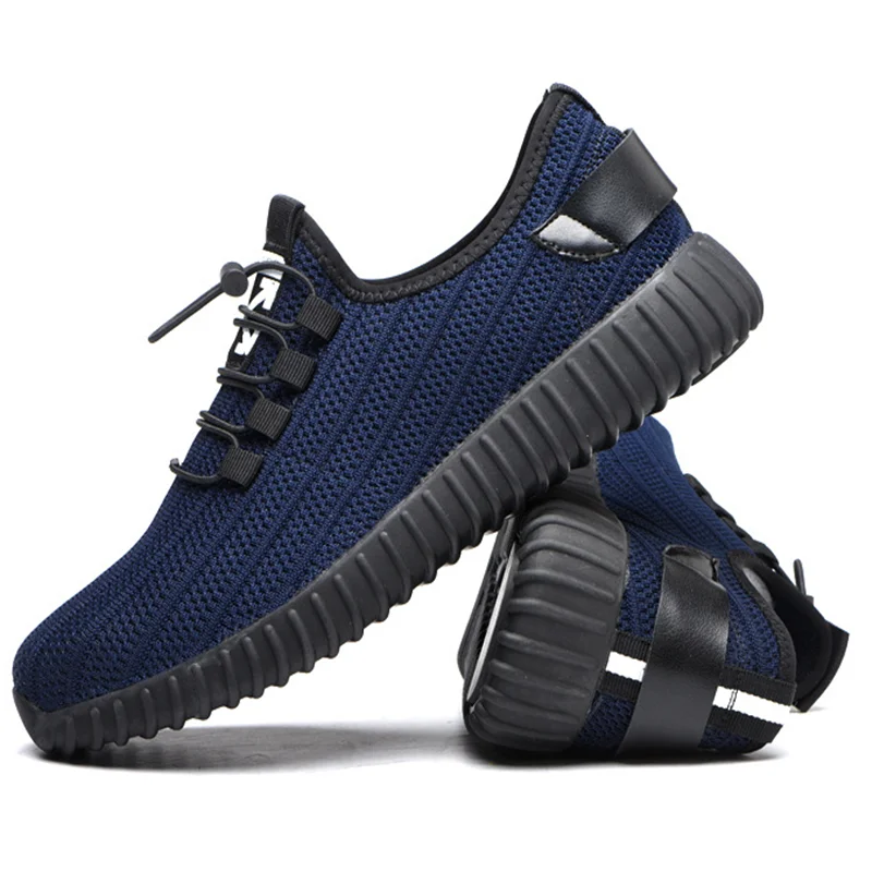 

Safety Shoes Men Boots Steel Toe Lightweight Anti-smashing Unisex Work Sneakers Air Mesh Breathable Wear-resisting Shoes Woman